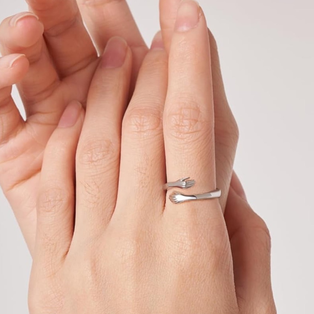 Wrap Adjustable Silver Hug Ring